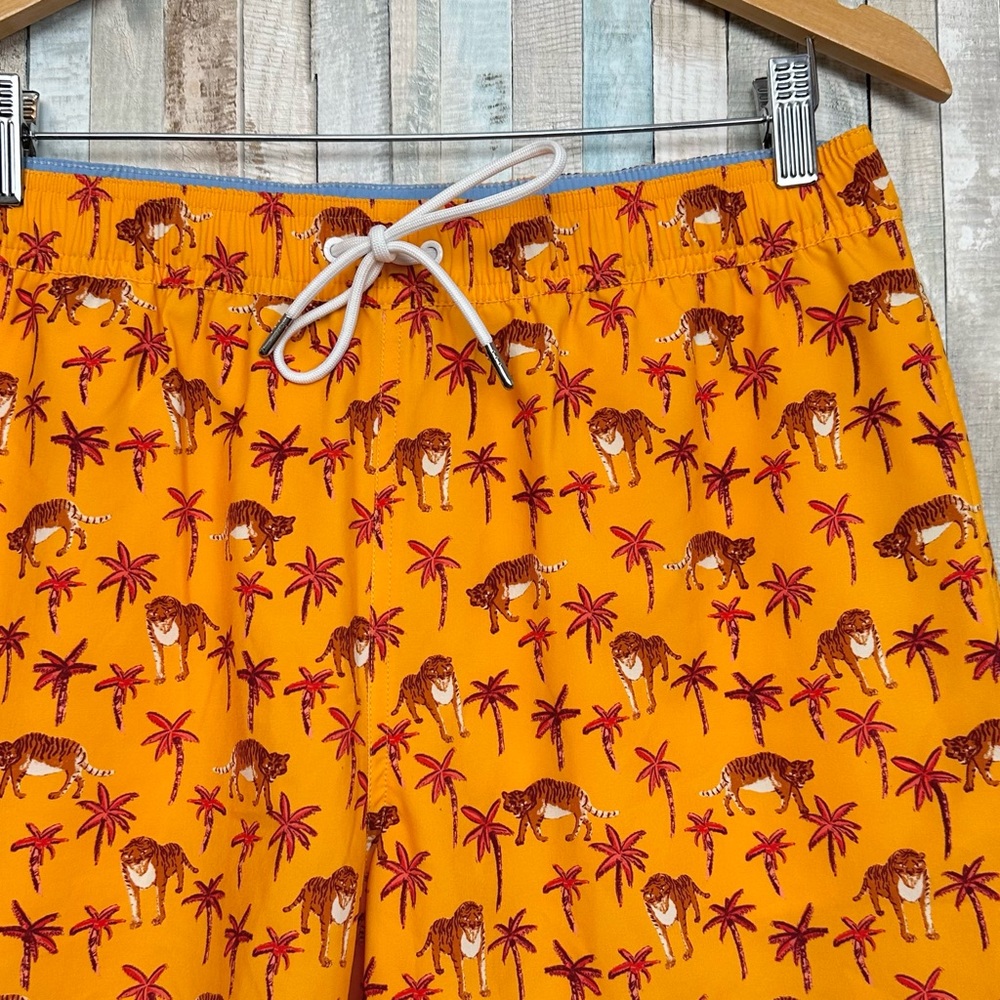 Bonobos M Riviera Tropical Tiger Print Swim Trunk Shorts Palm Tree Recycled - Picture 3 of 9